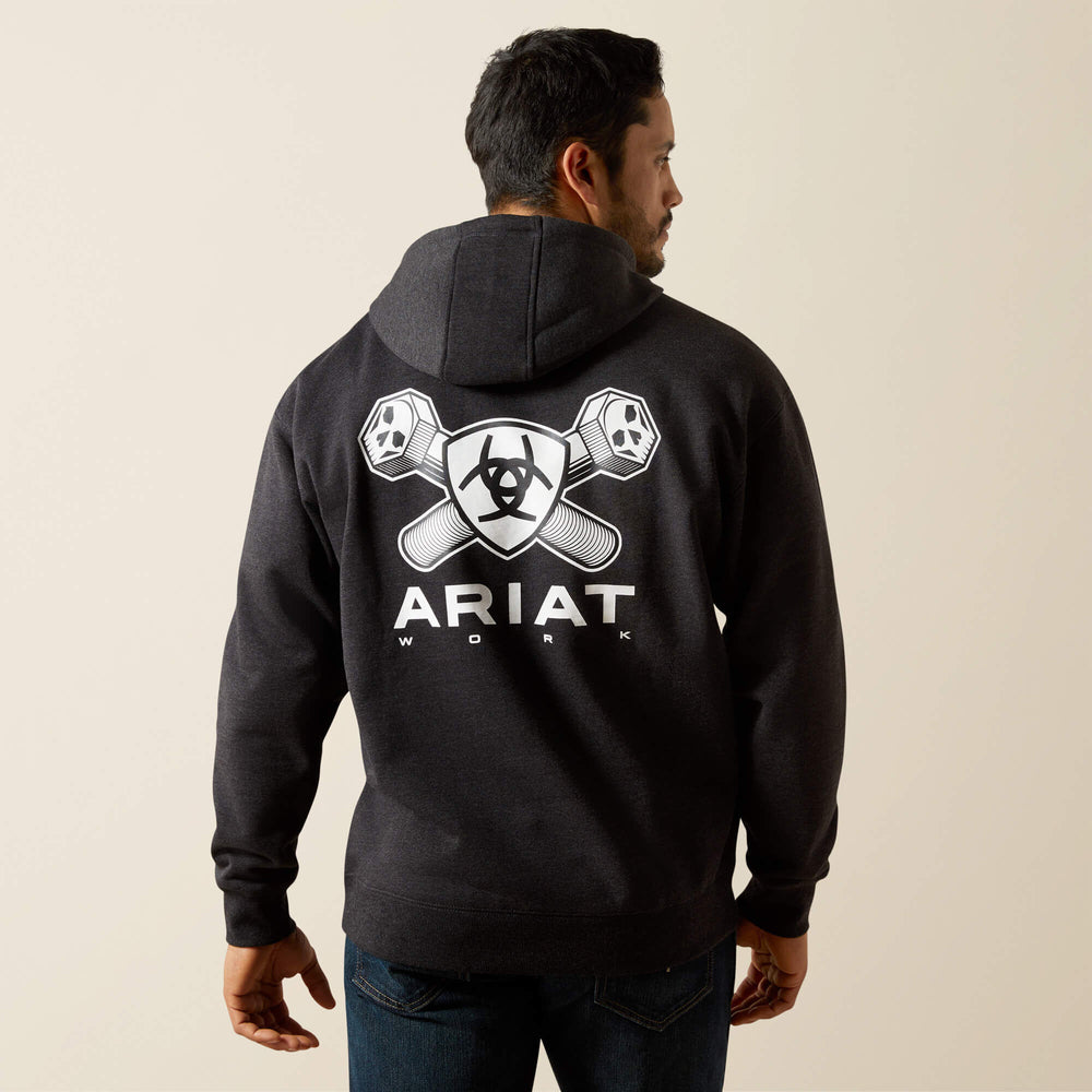 Rebar Workman Bolt Hoodie Men - CHARCOAL HEATHER