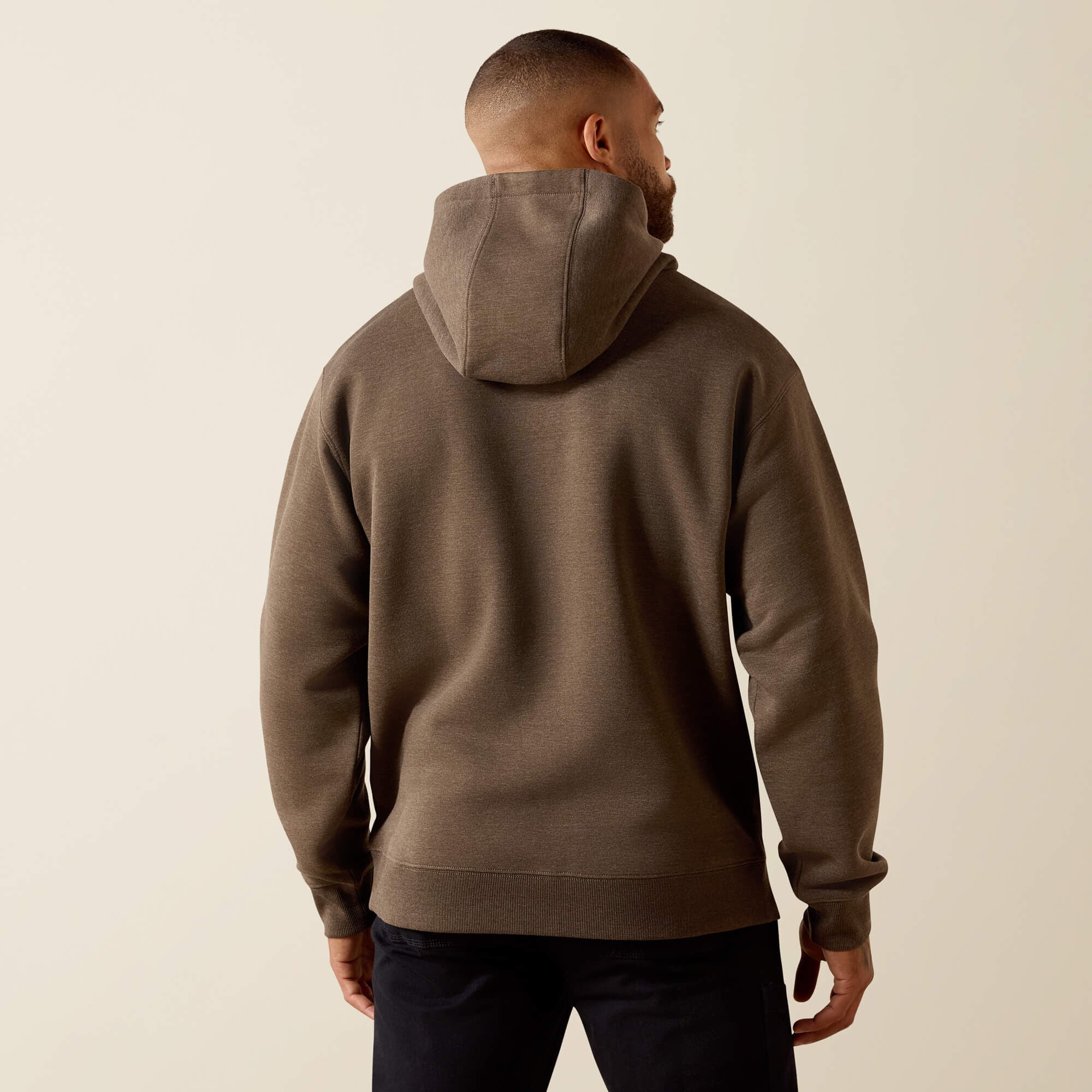 Rebar Lightweight Duct Logo Hoodie Men - MAJOR BROWN HEATHER