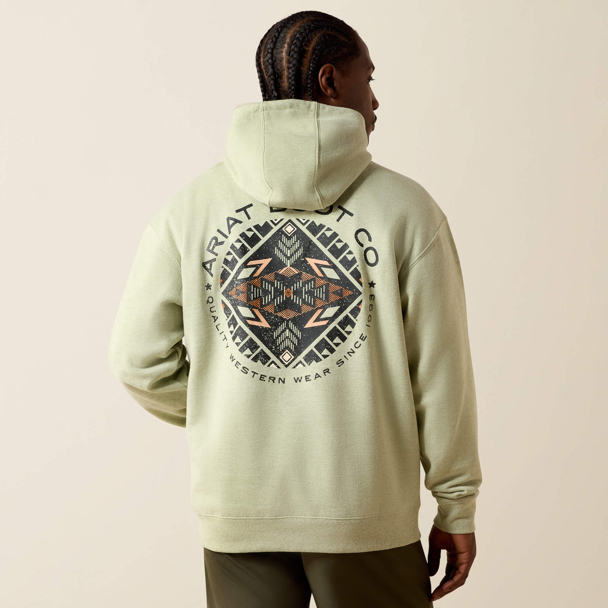 Ariat Southwest Sunset Fade Seal Hoodie Men - SAGE HEATHER