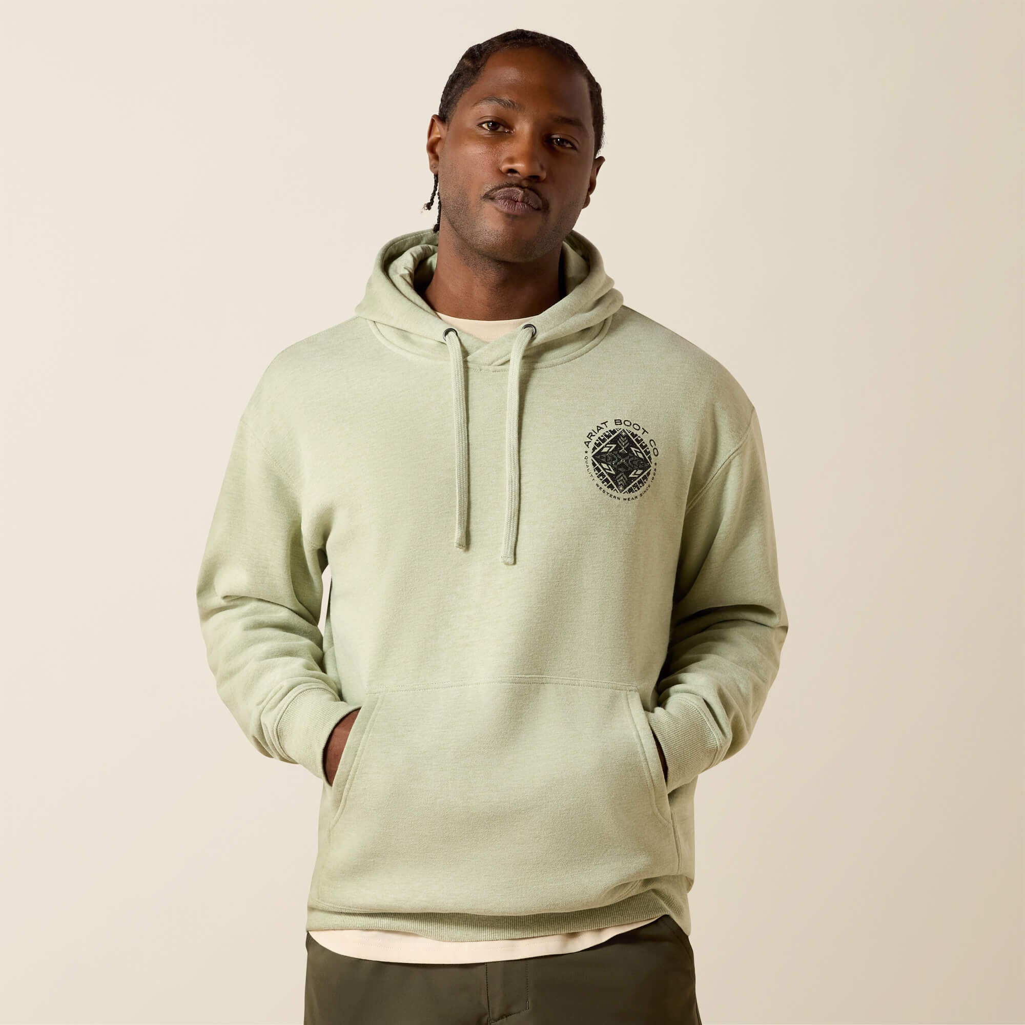 Ariat Southwest Sunset Fade Seal Hoodie Men - SAGE HEATHER