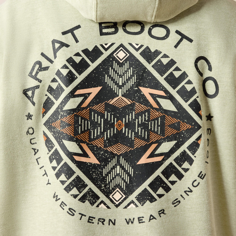 Ariat Southwest Sunset Fade Seal Hoodie Men - SAGE HEATHER