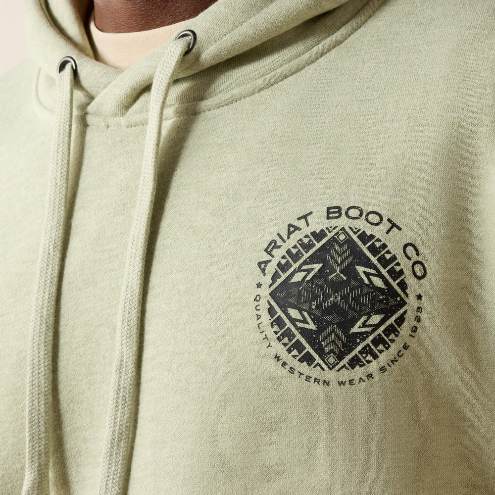 Ariat Southwest Sunset Fade Seal Hoodie Men - SAGE HEATHER