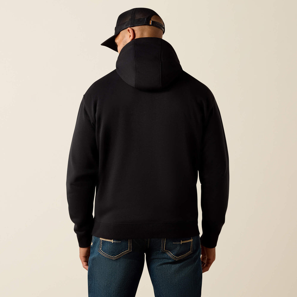 Rebar Lightweight Duct Logo Hoodie Men - BLACK