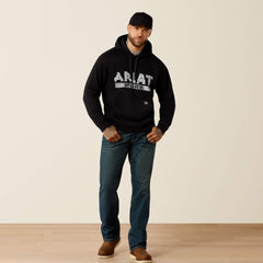 Rebar Lightweight Duct Logo Hoodie Men - BLACK