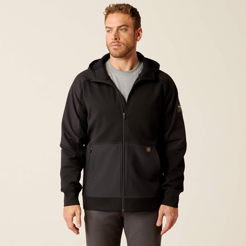 Rebar WorkTek Reinforced Full Zip Hoodie Men - BLACK