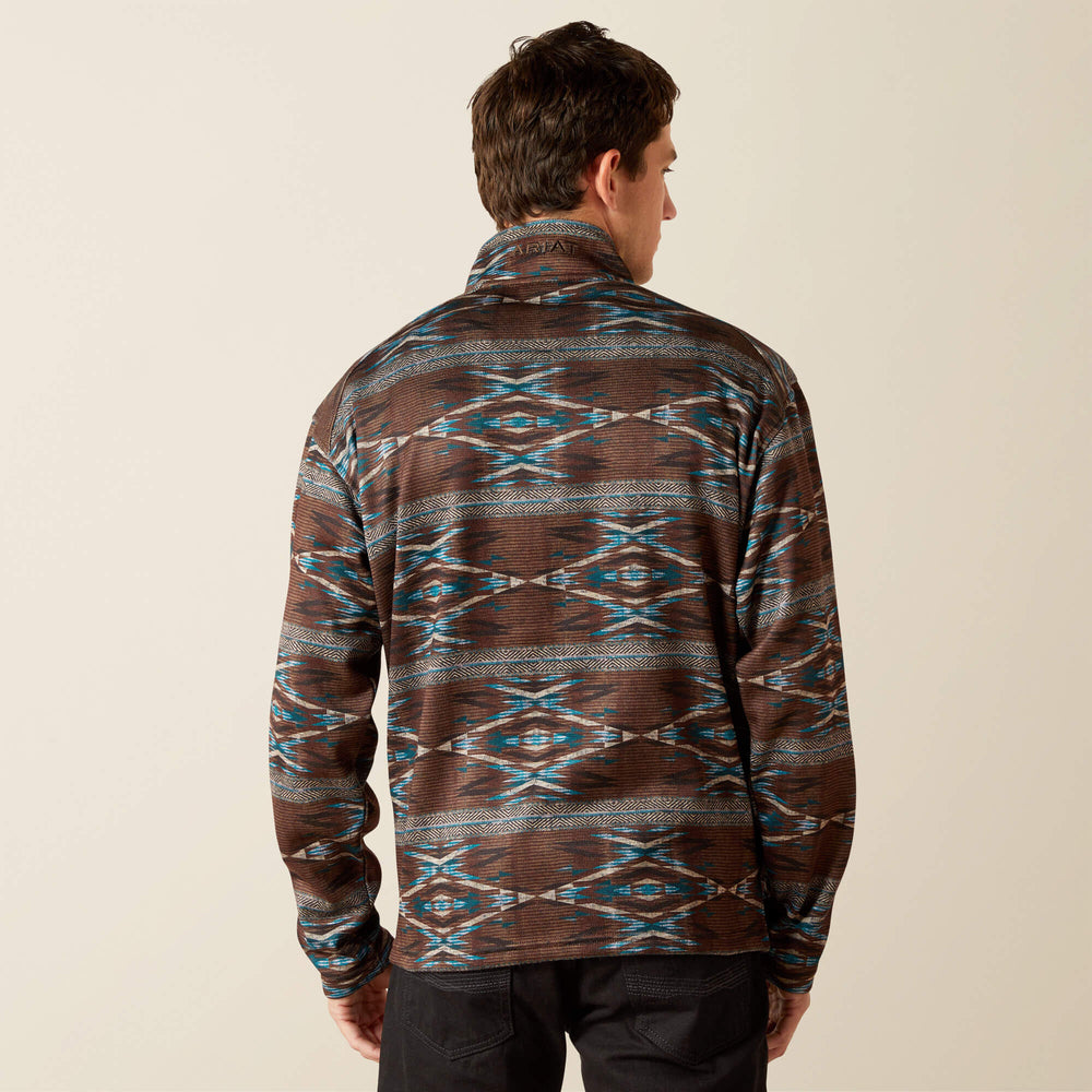 Caldwell Logo 1/4 Zip Sweater Men - DEEP MAHOGANY SOUTHWEST