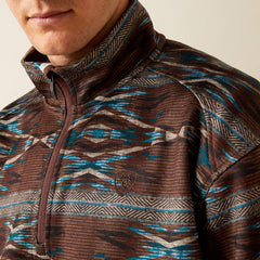 Caldwell Logo 1/4 Zip Sweater Men - DEEP MAHOGANY SOUTHWEST