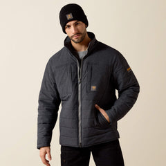 Rebar Valiant Stretch Canvas Water Resistant Insulated Jacket Men - CHARCOAL HEATHER