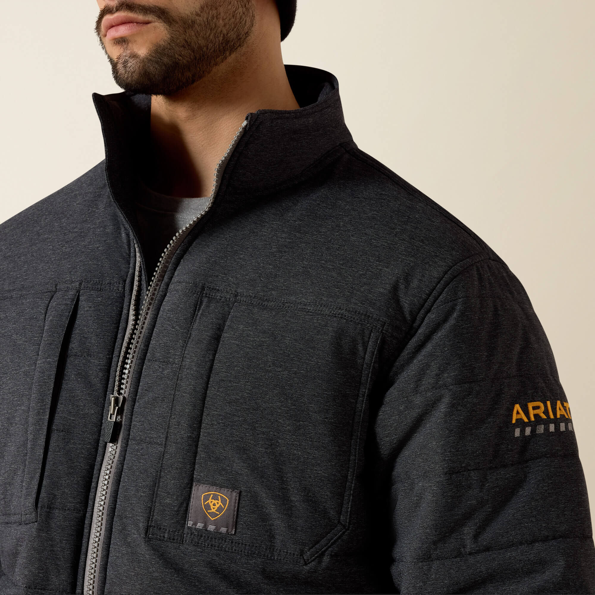 Rebar Valiant Stretch Canvas Water Resistant Insulated Jacket Men - CHARCOAL HEATHER