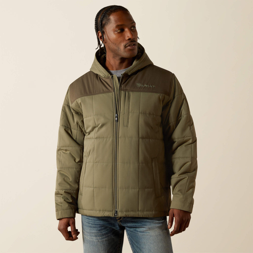 Crius Hooded Insulated Jacket Men - GREEN/DARK GREEN