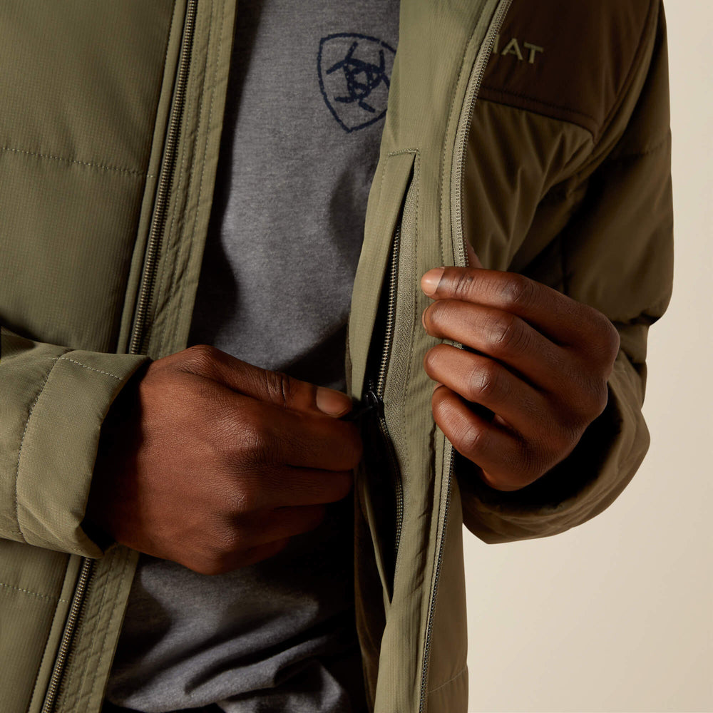 Crius Hooded Insulated Jacket Men - GREEN/DARK GREEN