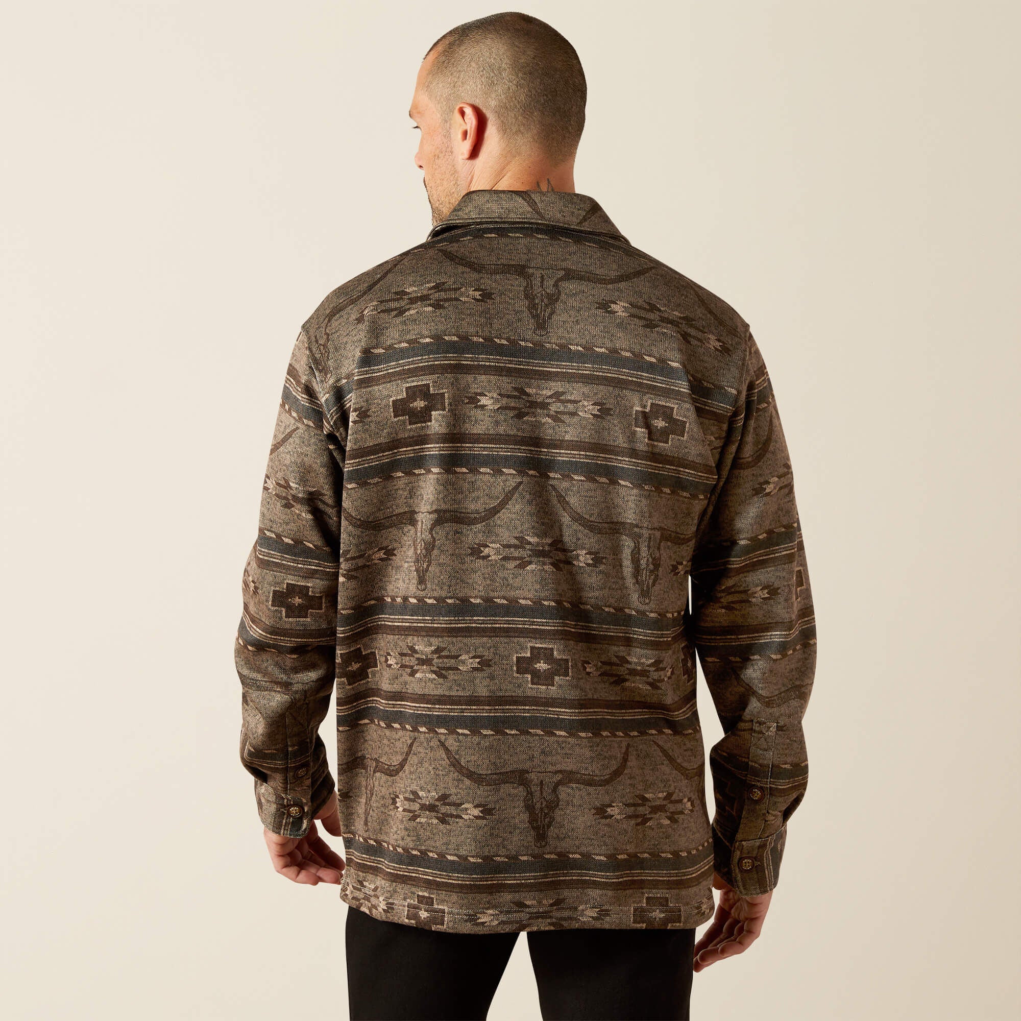 Caldwell Printed Shirt Jacket Men - BEIGE