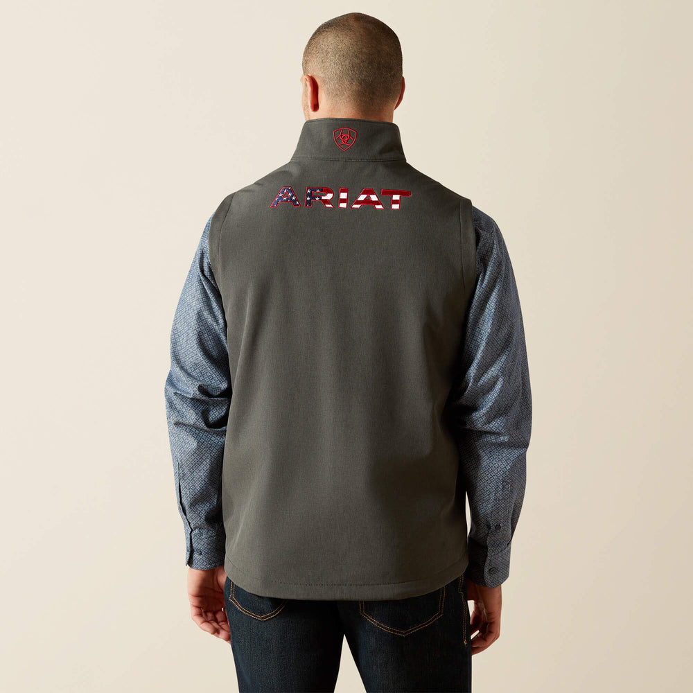 Logo Softshell Vest Men - CHARCOAL/AMERICANA