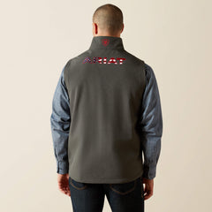 Logo Softshell Vest Men - CHARCOAL/AMERICANA