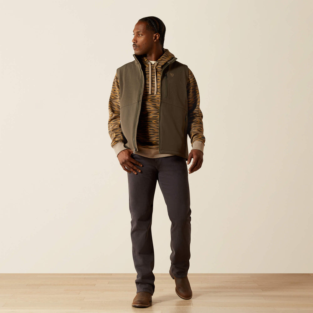 Logo Softshell Vest Men - DARK GREEN/DARK GREEN HEATHER