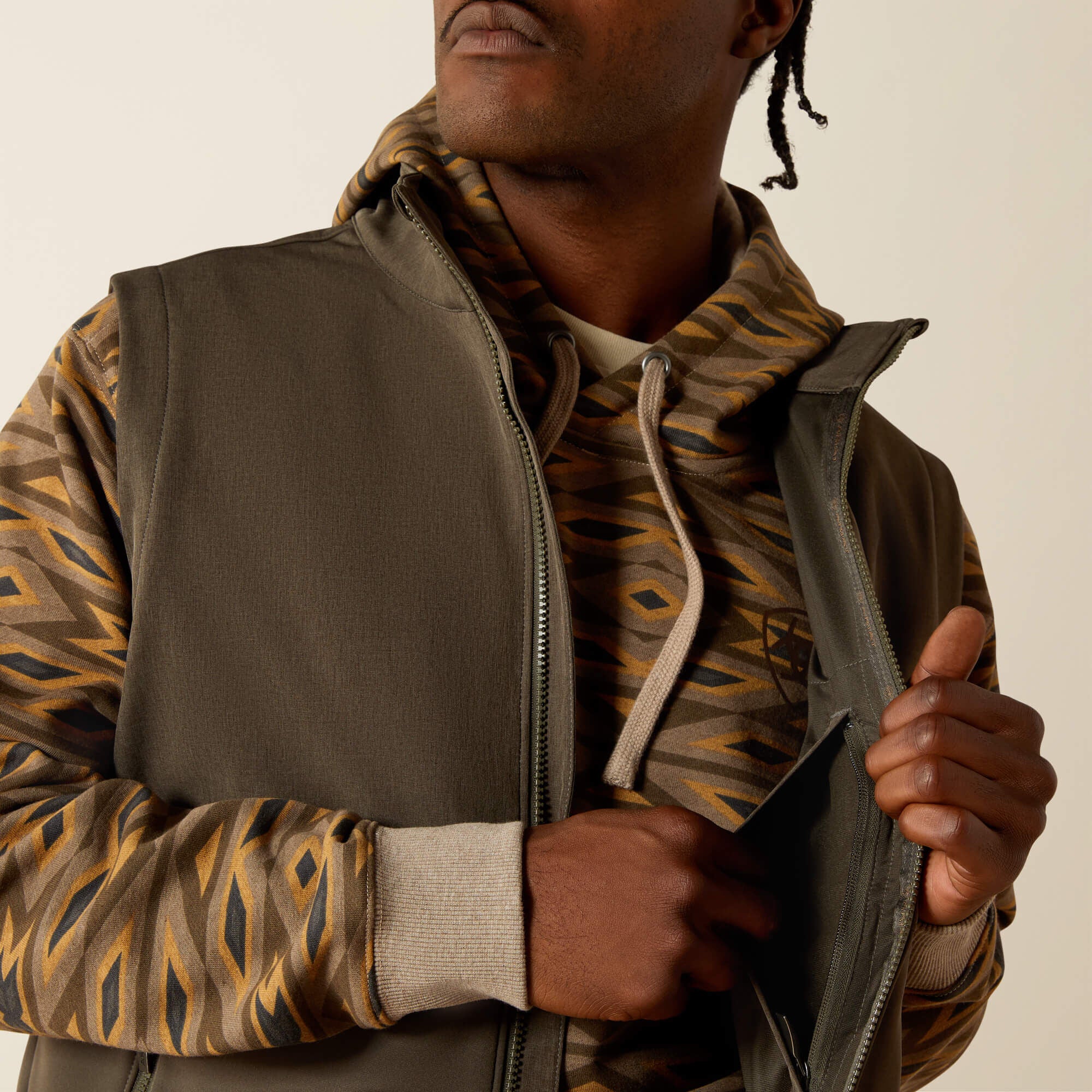 Logo Softshell Vest Men - DARK GREEN/DARK GREEN HEATHER
