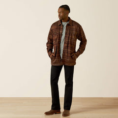 Caldwell Printed Shirt Jacket Men - MAROON