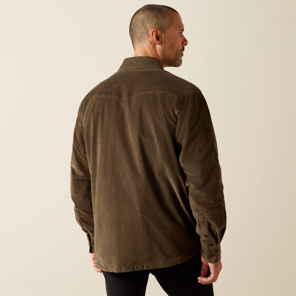 Retro Corduroy Shirt Jacket Men - DARK GREEN