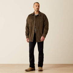 Retro Corduroy Shirt Jacket Men - DARK GREEN
