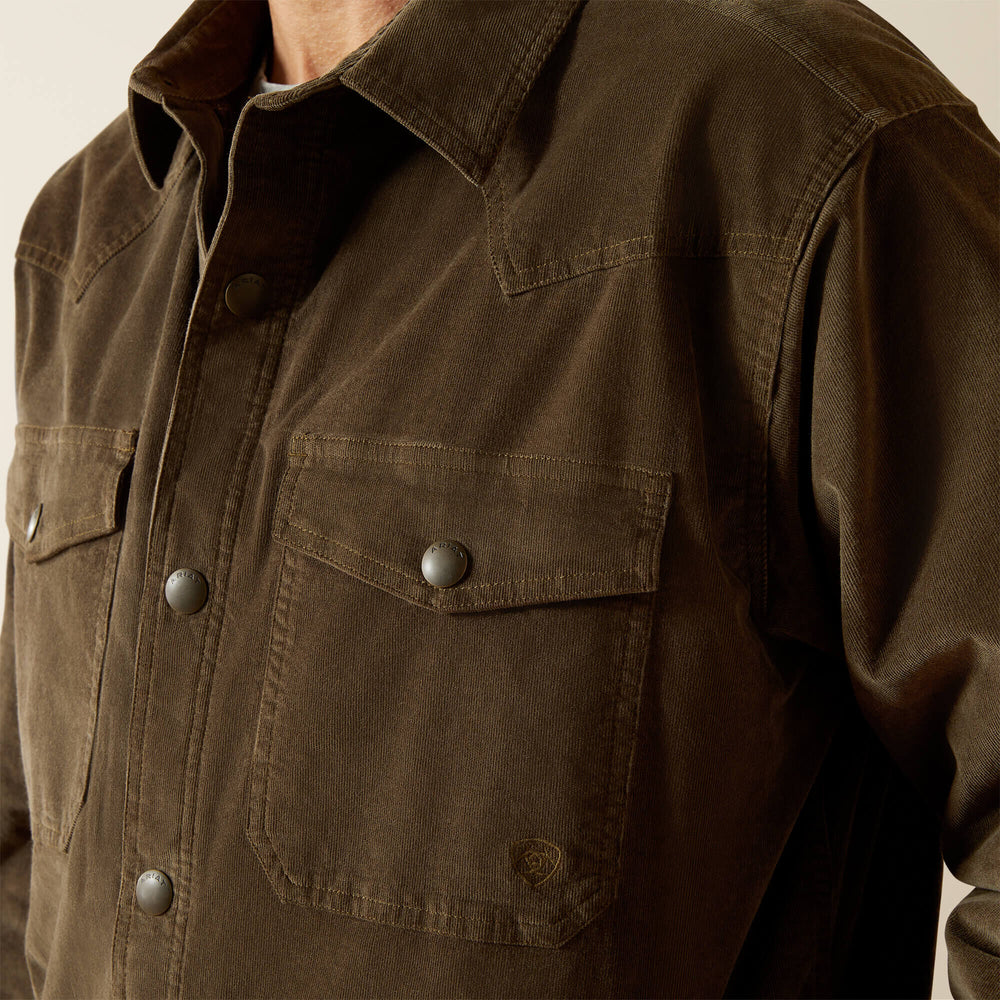 Retro Corduroy Shirt Jacket Men - DARK GREEN