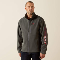 Logo Softshell Jacket Men - CHARCOAL/AMERICANA