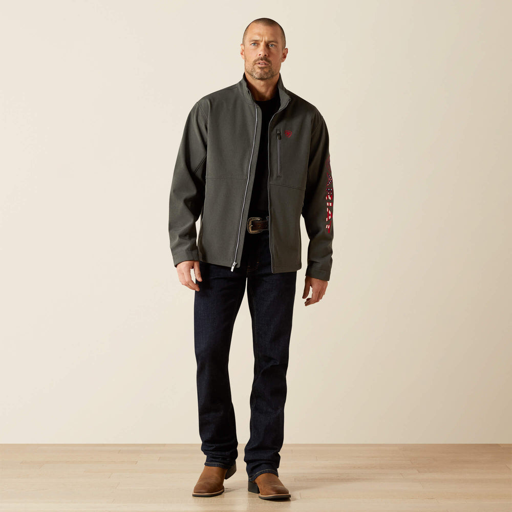 Logo Softshell Jacket Men - CHARCOAL/AMERICANA