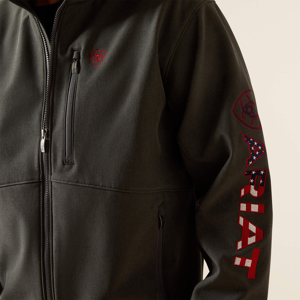 Logo Softshell Jacket Men - CHARCOAL/AMERICANA