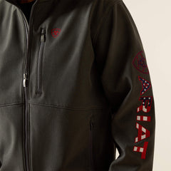Logo Softshell Jacket Men - CHARCOAL/AMERICANA