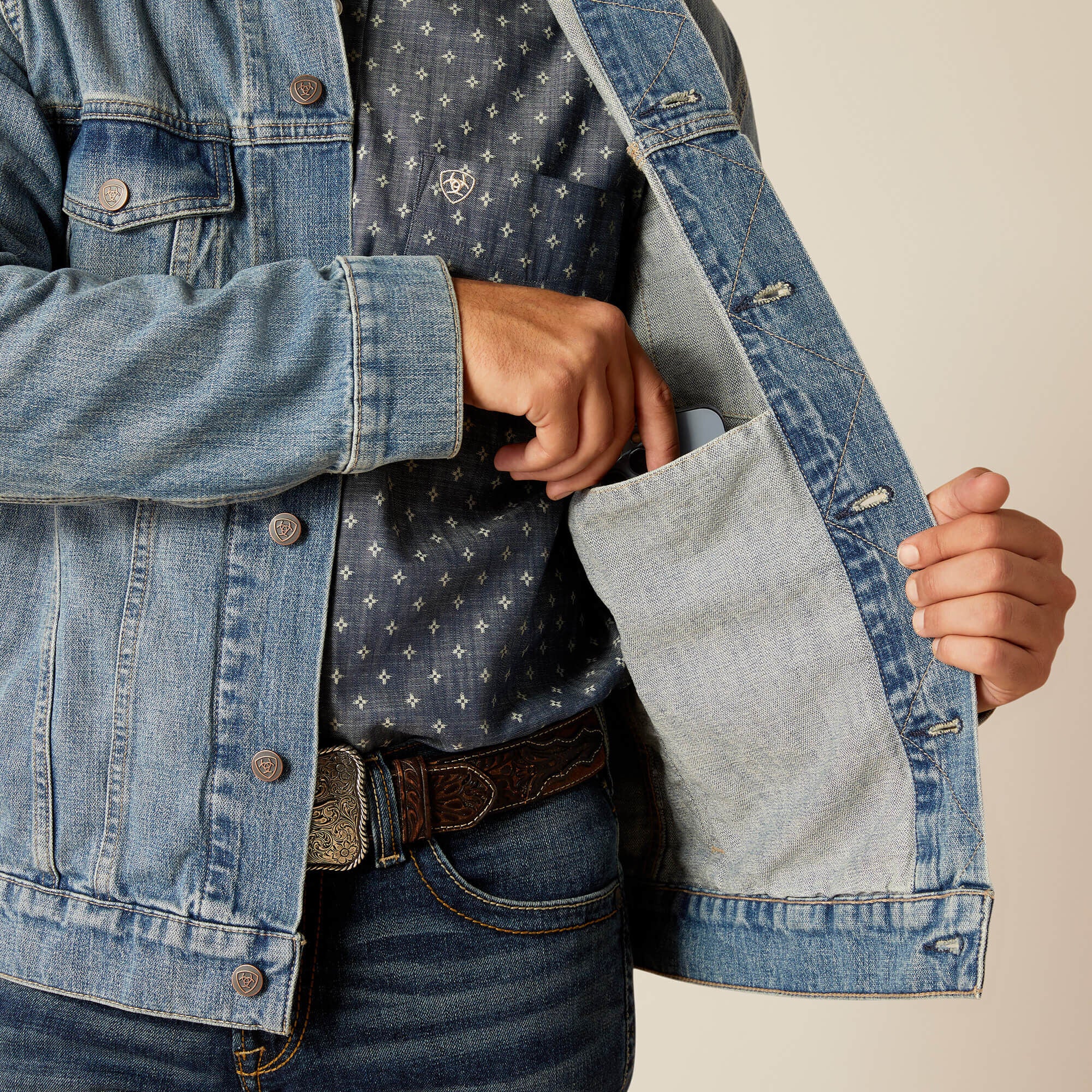 Denim Trucker Jacket Men - ROBY