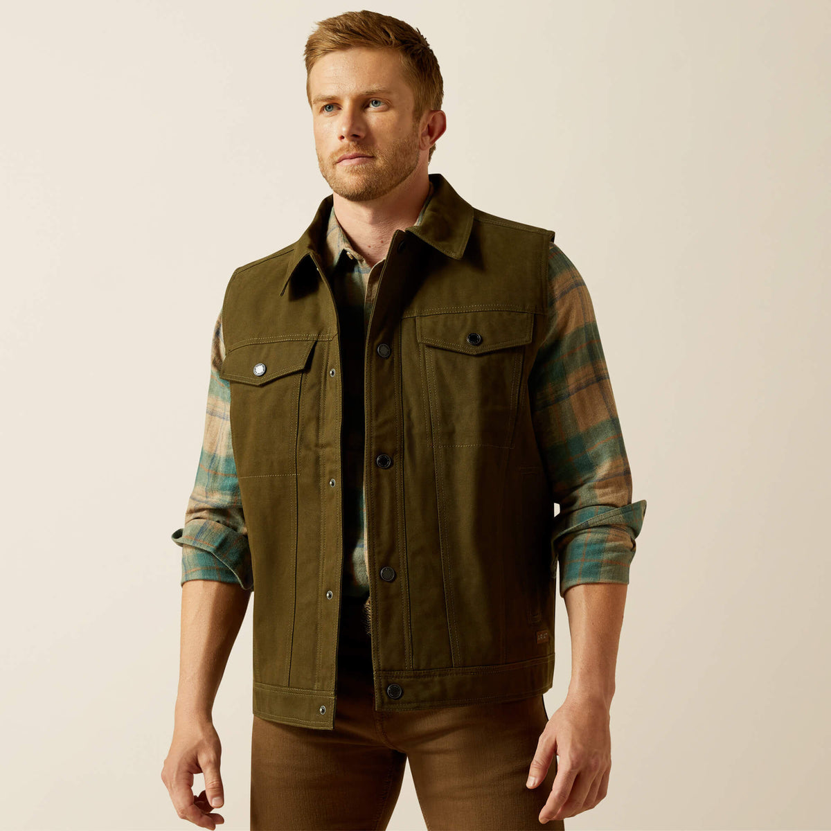 Canvas Rancher Vest Men - DESERT SAND