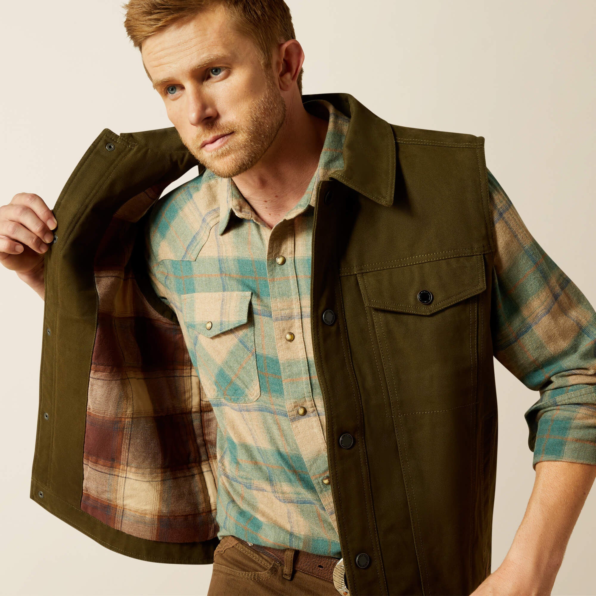 Canvas Rancher Vest Men - DESERT SAND