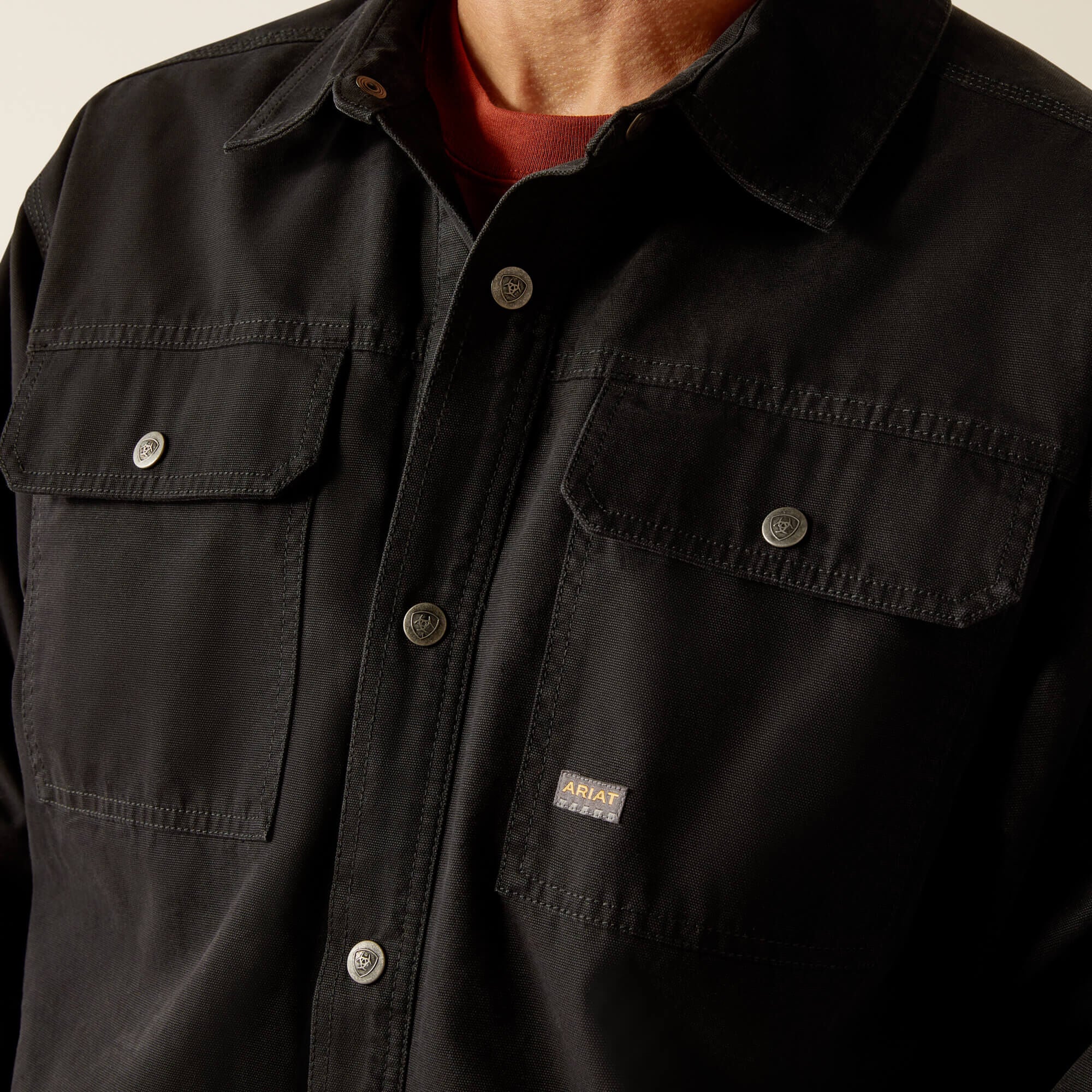 Rebar Canvas Shirt Jacket Men - BLACK