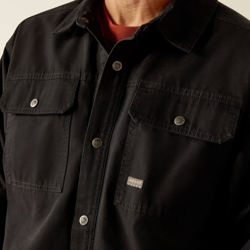 Rebar Canvas Shirt Jacket Men - BLACK