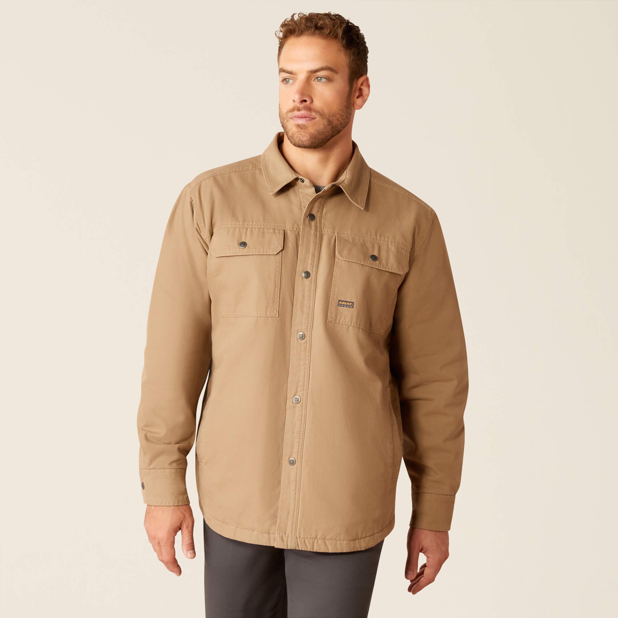 Rebar Canvas Shirt Jacket Men - KHAKI