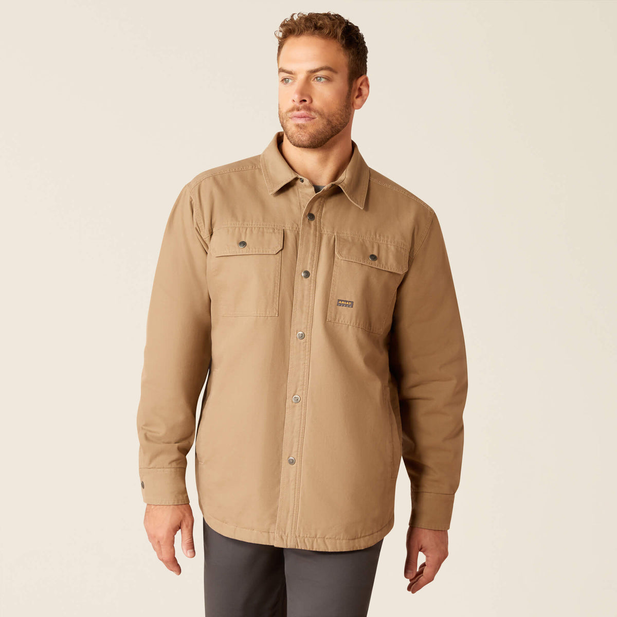 Rebar Canvas Shirt Jacket Men - KHAKI