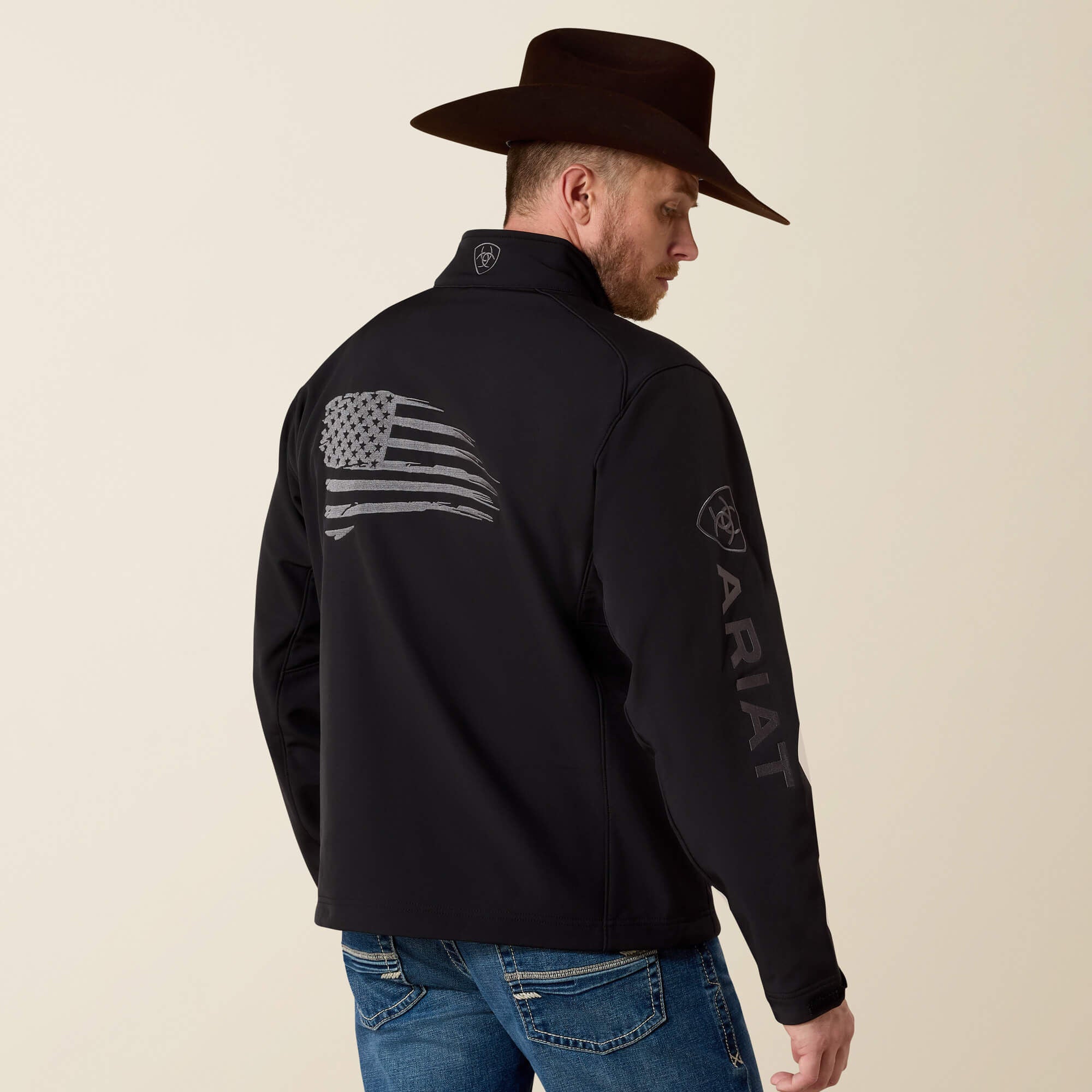 Logo 2.0 Patriot Softshell Water Resistant Jacket Men - BLACK