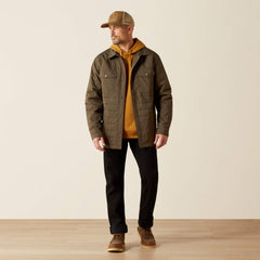 Quilted Shirt Jacket Men - DARK GREEN