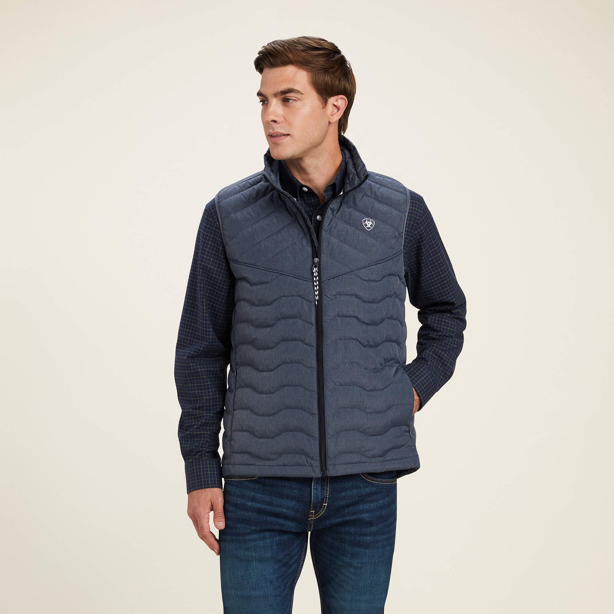 Ideal Down Vest Men - CHARCOAL HEATHER