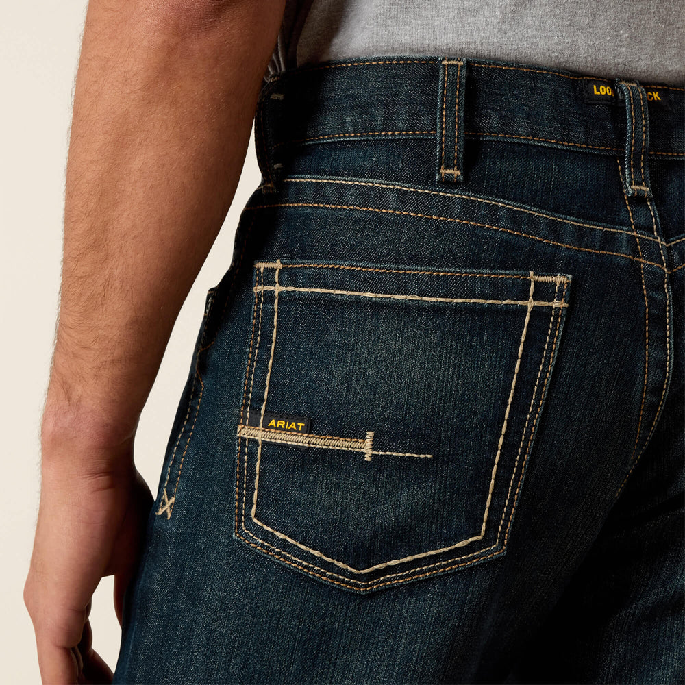 Rebar M4 Relaxed DuraStretch Edge Stackable Straight Leg Jean Men - COBALT