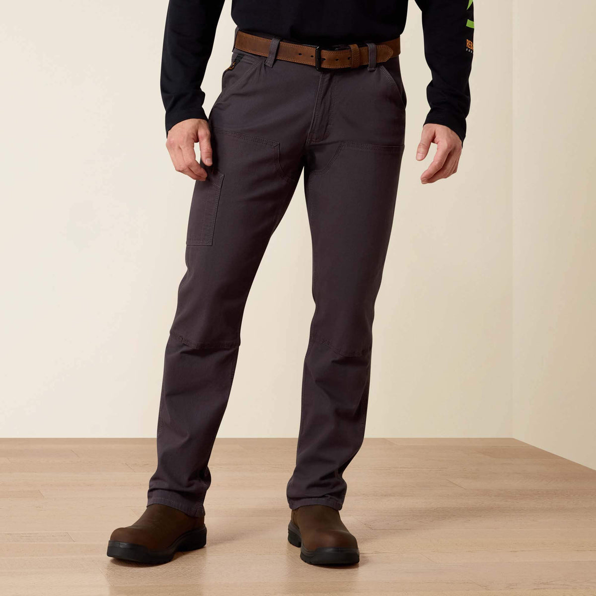 Rebar M4 Low Rise DuraStretch Made Tough Double Front Stackable Straight Leg Pant Men - REBAR GREY