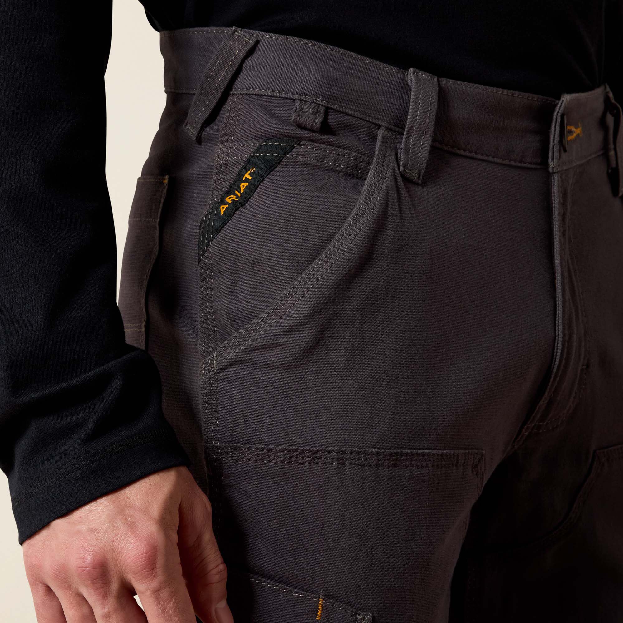 Rebar M4 Low Rise DuraStretch Made Tough Double Front Stackable Straight Leg Pant Men - REBAR GREY