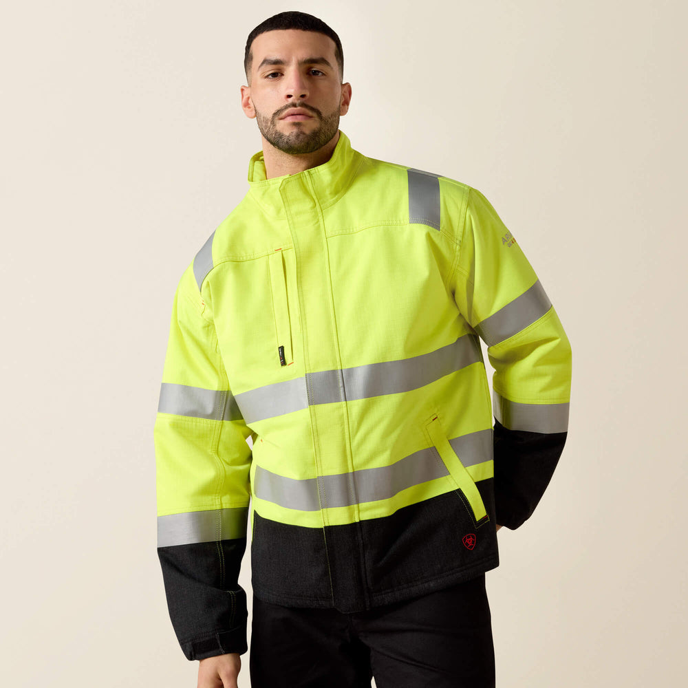FR Hi-Vis Waterproof Insulated Jacket Men - HI-VIS YELLOW