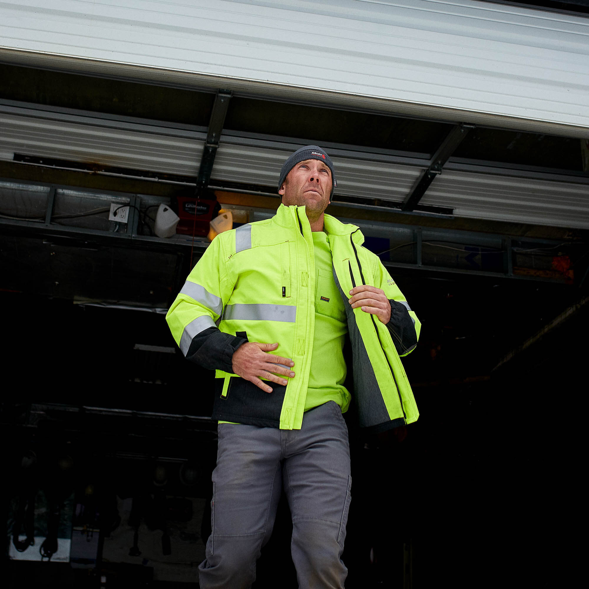FR Hi-Vis Waterproof Insulated Jacket Men - HI-VIS YELLOW