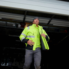 FR Hi-Vis Waterproof Insulated Jacket Men - HI-VIS YELLOW