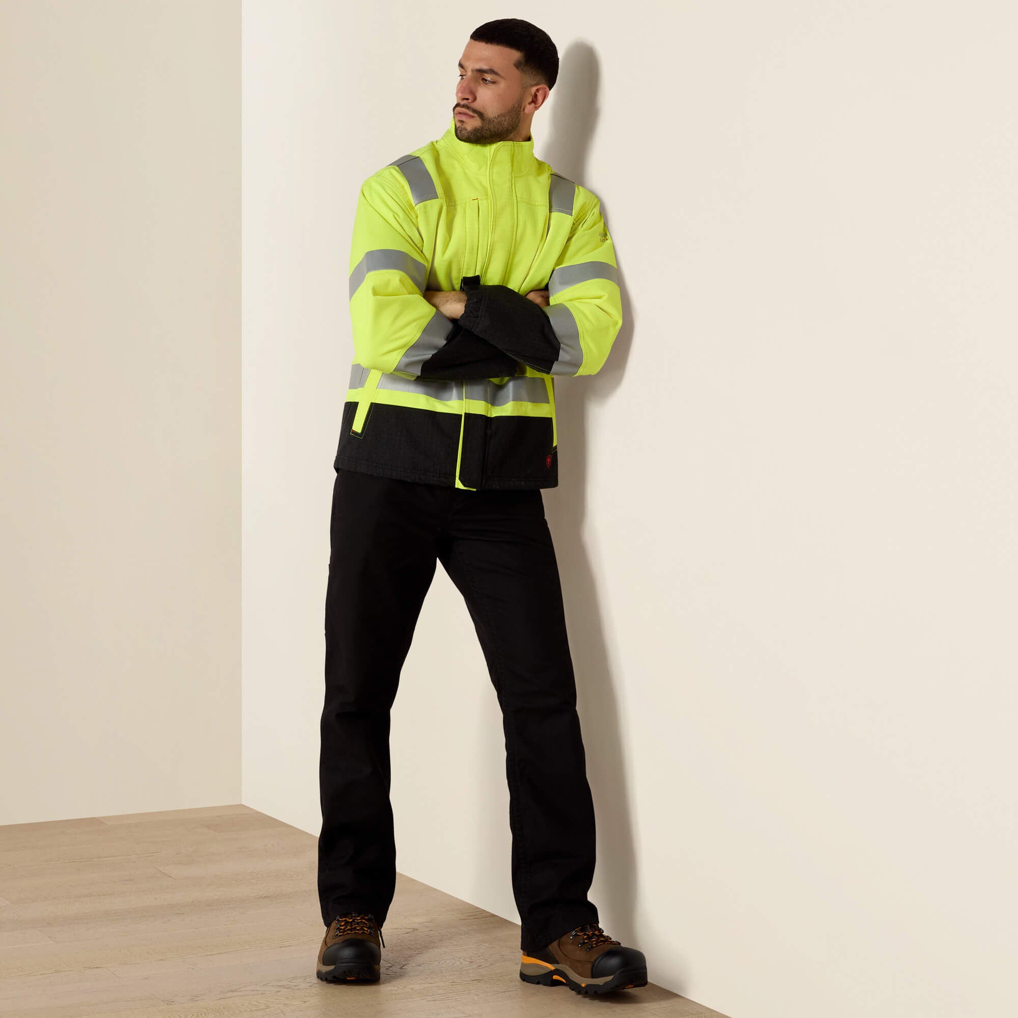 FR Hi-Vis Waterproof Insulated Jacket Men - HI-VIS YELLOW