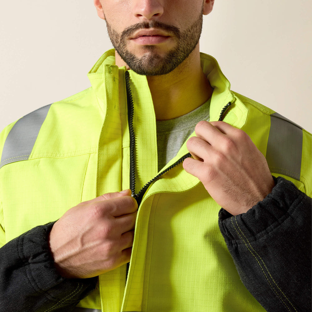 FR Hi-Vis Waterproof Insulated Jacket Men - HI-VIS YELLOW