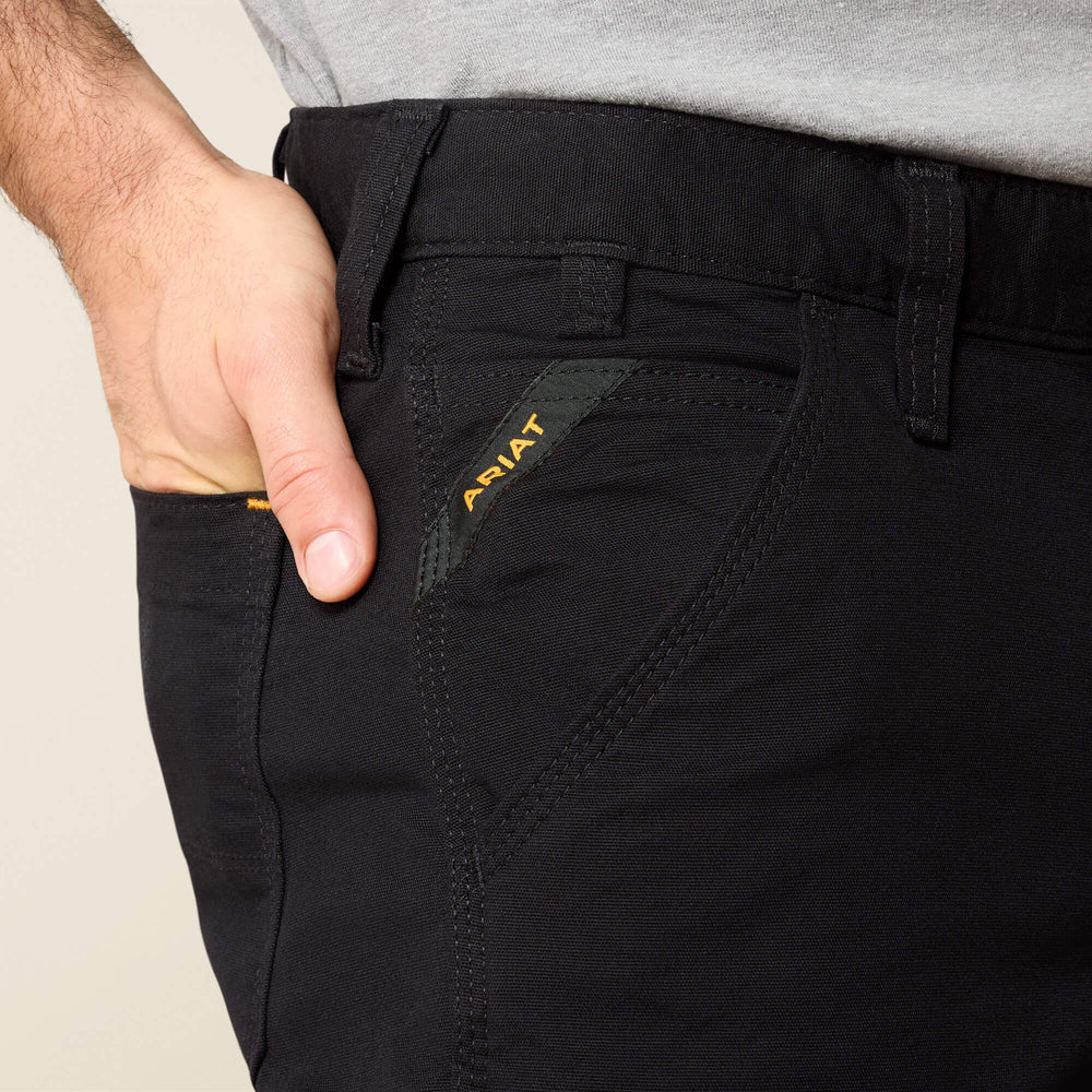Rebar M4 Low Rise DuraStretch Made Tough Double Front Stackable Straight Leg Pant Men - BLACK