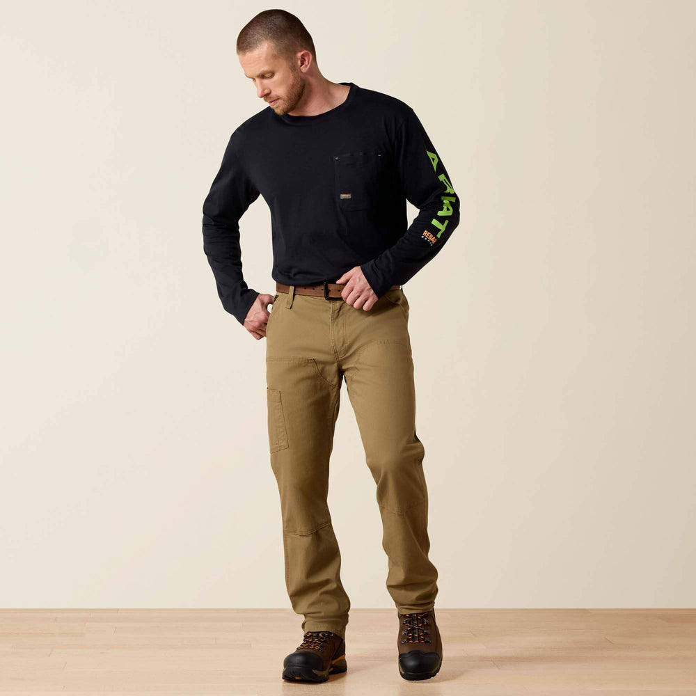 Rebar M4 Low Rise DuraStretch Made Tough Double Front Stackable Straight Leg Pant Men - FIELD KHAKI