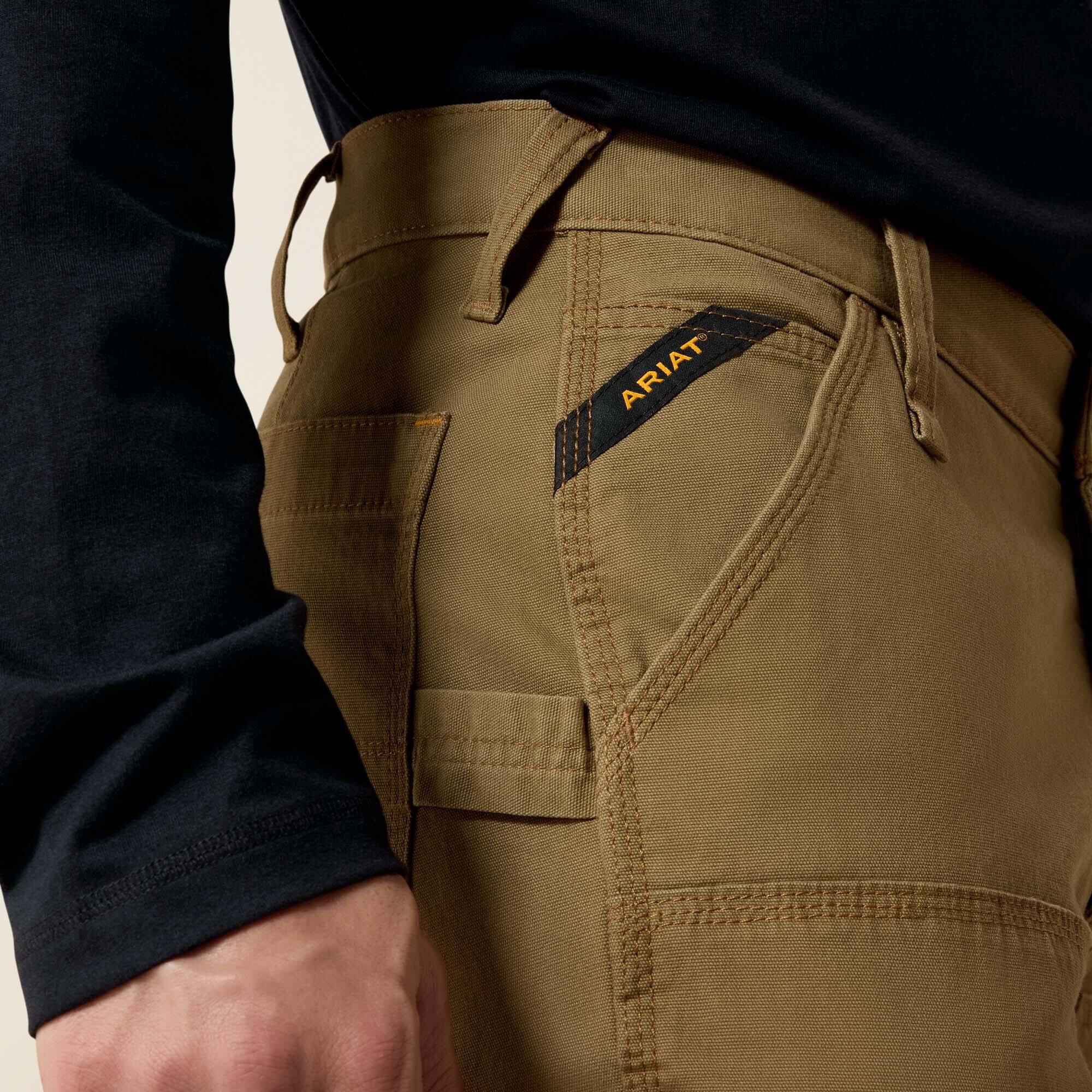 Rebar M4 Low Rise DuraStretch Made Tough Double Front Stackable Straight Leg Pant Men - FIELD KHAKI