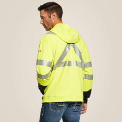 FR Hi-Vis Full Zip Hoodie Men - HI-VIS YELLOW